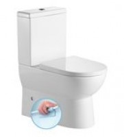 Sapho Jalta Rimless, perem nélküli monoblokk WC, alsó-hátsó kifolyású, króm duál gombos öblítőmechan