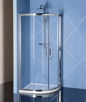Sapho Easy Line 80x90 cm íves, aszimmetrikus zuhanykabin, átlátszó üveggel