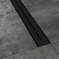 Ravak Runway rozsdamentes acél zuhanyfolyóka 750 mm-es, matt fekete fedlappal