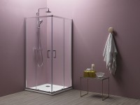 Kolpa San Eco Quat TKK szögletes zuhanykabin 90x90 cm + Kolpa San Trin előlapos zuhanytálca