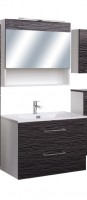 Guido Prémium Lux Finucci 80 komplett fürdőszobabútor mosdóval, LED világítással, fényes fekete-ezüs
