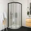 Roltechnik ECR2N Exclusive Line 100x100 cm íves tolóajtós zuhanykabin, Fekete elox kerettel