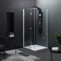 Kolpa San Terra Flat TV 80+TSV 80 összecsukható ajtós zuhanykabin Clean Coat vízlepergető üveggel