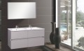 Wellis Elois Grey 120 cm komplett 4 fiókos fürdőszobabútor, dupla öntött márvány mosdóval + tükörrel