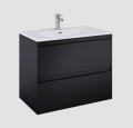 Elita Unit Split 80 cm MATT fekete fürdőszoba bútor 2 fiókkal kerámia mosdóval