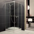H2O Projecta 80x80 cm szögletes zuhanykabin, króm kerettel, Fabric üveggel 
