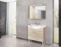 Tboss Trend 75 komplett fürdőszobabútor SZETT porcelán mosdóval, 2 spot LED lámpával, kapcsolóval, a