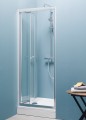 Kolpa San Luna TVZ-S 80 zuhanyajtó összecsukható ajtószárnyakkal, ezüst profillal,chinchilla üveggel