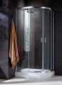 Radaway Premium Plus E 90x80x190 cm íves, aszimmetrikus zuhanykabin, átlátszó üveggel, Easy Clean be