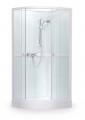 Roltechnik Project Line Simple komplett, 80x80 cm íves hátfalas zuhanykabin, zuhanytálcával és zuhan