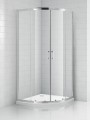 Roltechnik Project Line OBR2 80x80 íves, keretes zuhanykabin, tolóajtókkal, átlátszó üveggel