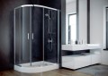 Besco Modern 120x90x185 cm íves aszimmetrikus zuhanykabin, 3 féle üveggel választható