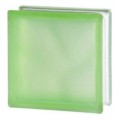 1919  8 WM Homokfújt zöld üvegtégla, anyagában színezett, hullámos 19x19x8 cm