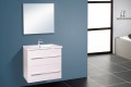 Wellis Nina 60 cm komplett fürdőszobabútor, 2 fiókkal, öntött márvány mosdóval + tükörrel, fényes fe