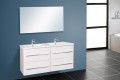 Wellis Nina 120 cm komplett fürdőszobabútor, 4 fiókkal, dupla öntött márvány mosdóval + tükörrel, fé