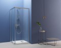 Kolpa San Pulsar TKK 100x100 cm szögletes zuhanykabin, átlátszó üveggel, tolóajtókkal
