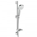 Hansgrohe Croma Select E Vario-Unica fehér-króm zuhanyszett 65 cm-es zuhanyrúddal és szappantartóval