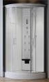 Sanimix Hidromasszázs zuhanykabin elektronikával 90x90x215 cm, fehér hátfalüveggel, alacsony zuhanyt