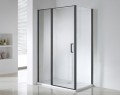Wellis Triton Black 120x80 cm szögletes zuhanykabin, 1 nyíló ajtóval, matt fekete kerettel, átlátszó