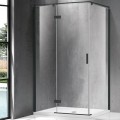 Wellis Palmaria Black 120x90 cm szögletes zuhanykabin 1 BALRA nyílóajtóval, fekete kerettel, átlátsz