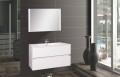 Wellis Elois White 80 cm komplett fürdőszobabútor 2 fiókkal, öntött márvány mosdóval + tükörrel, fén
