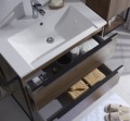 Wellis Jersey 80 cm 2 fiókos mosdószekrény, öntött márvány mosdóval, Dió színben