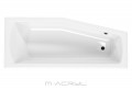 M-Acryl Praktika 170x70 cm aszimmetrikus akril kád + kádláb szett