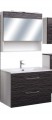 Guido Prémium Lux Finucci 60 komplett fürdőszobabútor mosdóval, LED világítással, fényes fekete-ezüs