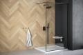 Besco Toca Walk-in zuhanyfal fekete profillal, 90x190 cm